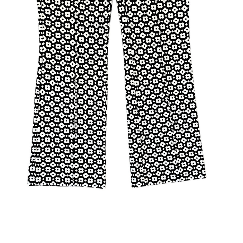 Maeve Kick Flare Pants Black White Flowers X-Small - Picture 3 of 5